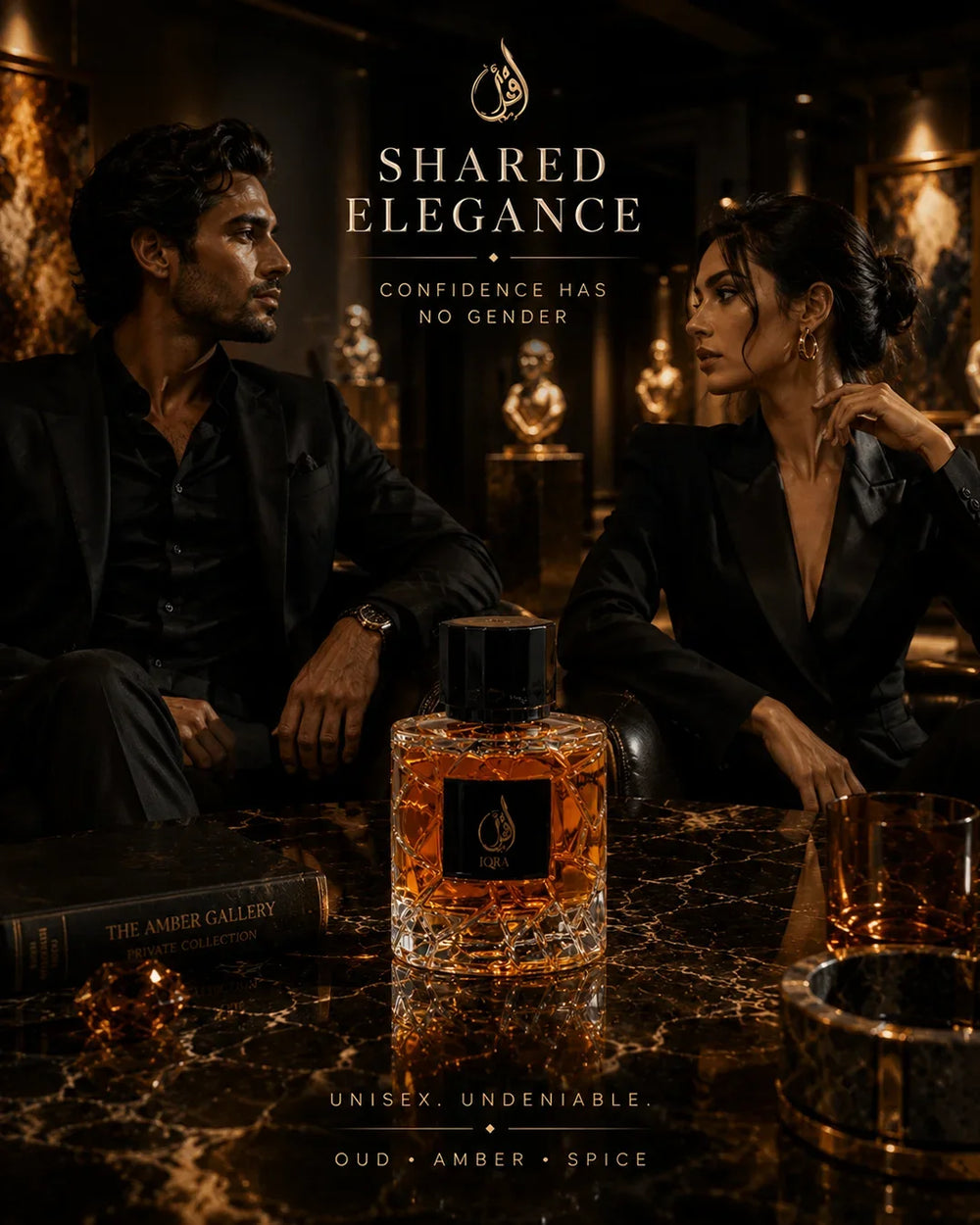 IQRA Eau De Parfum luxury oriental perfume with warm amber woody fragrance_3