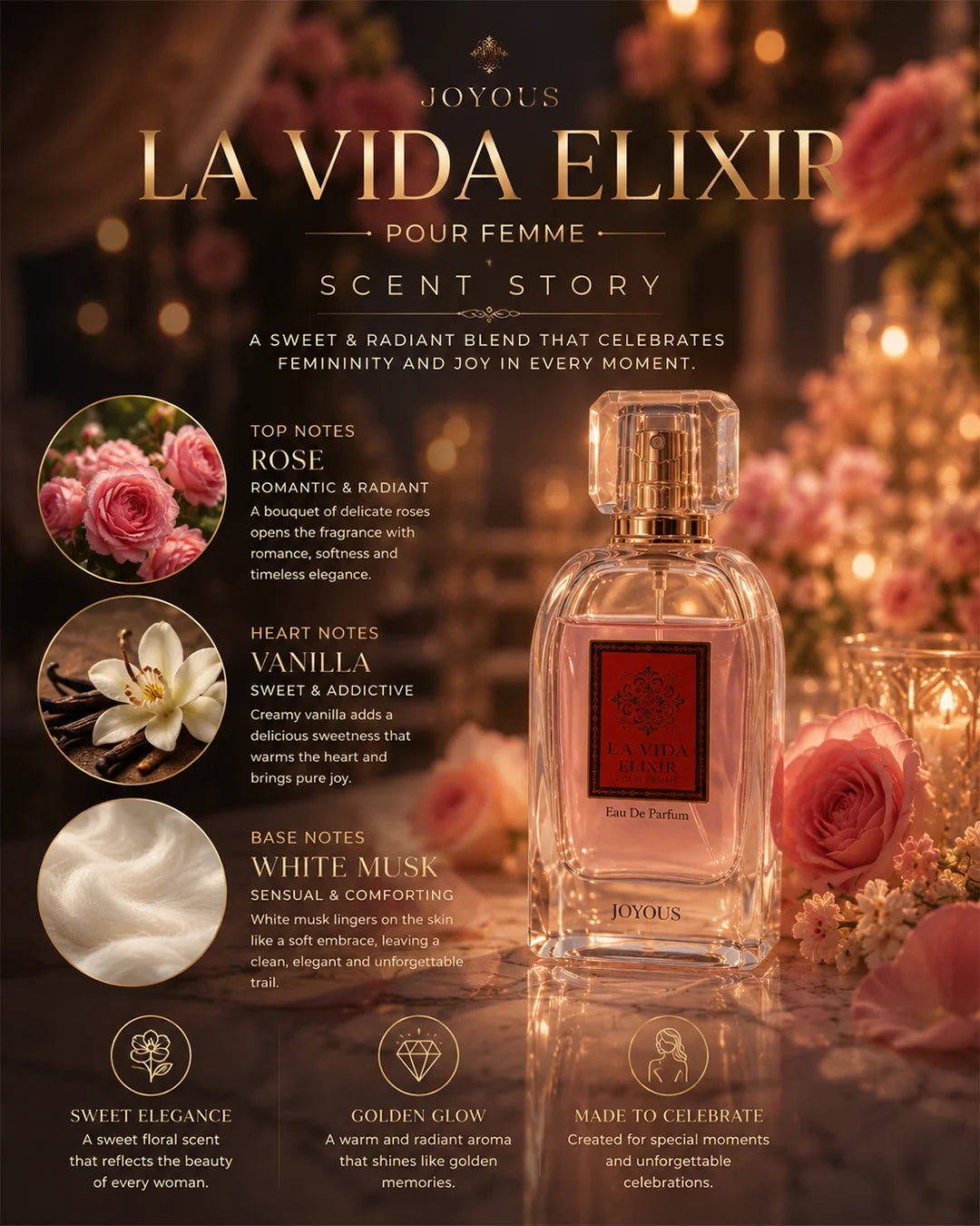 Joyous La Vida Elixir Pour Femme – Eau de Parfum 100ml
