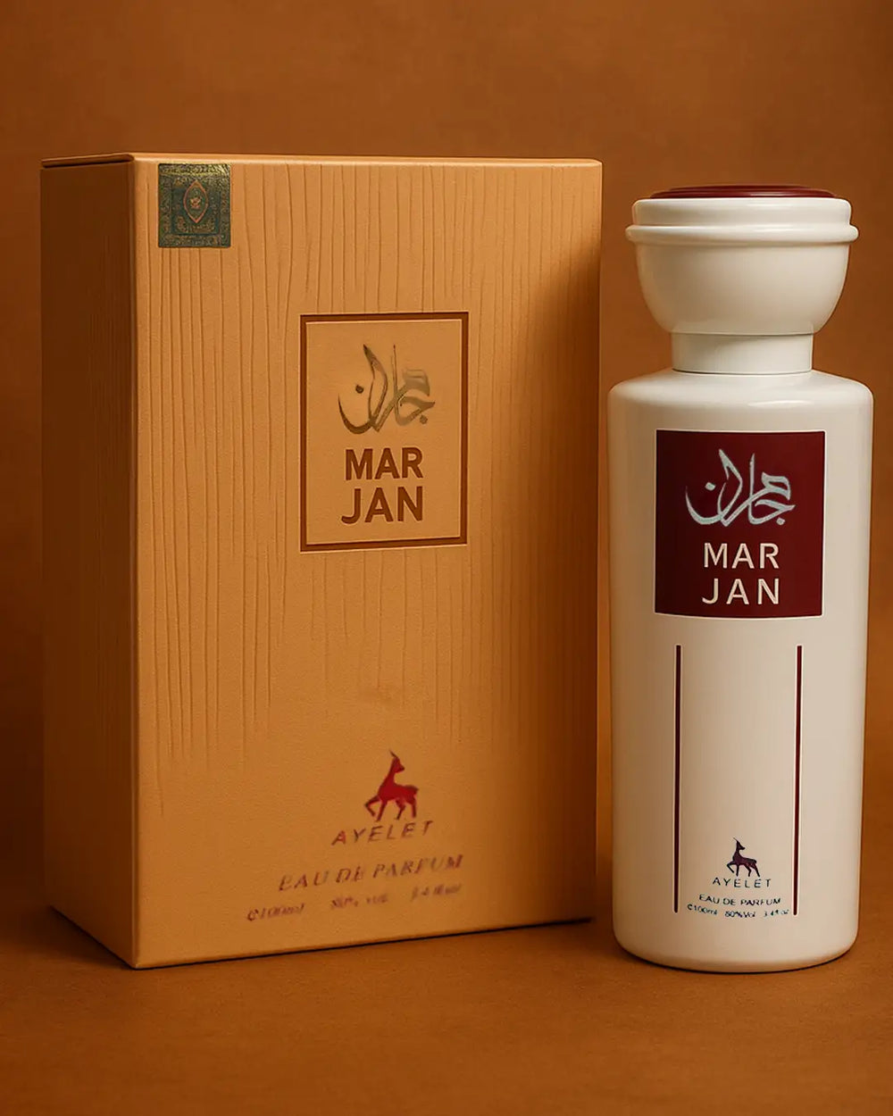 Marjan unisex perfume 100ml white bottle with brown-gold box