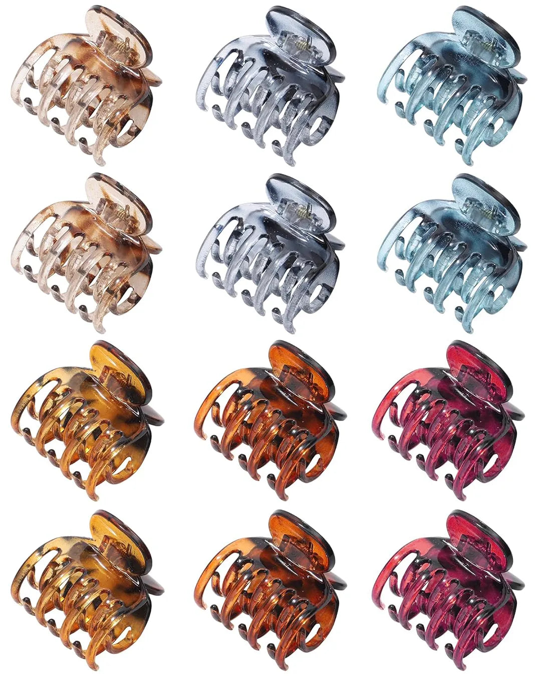 Mini Hair Claw Clips Set 12pcs Transparent Hair Accessories