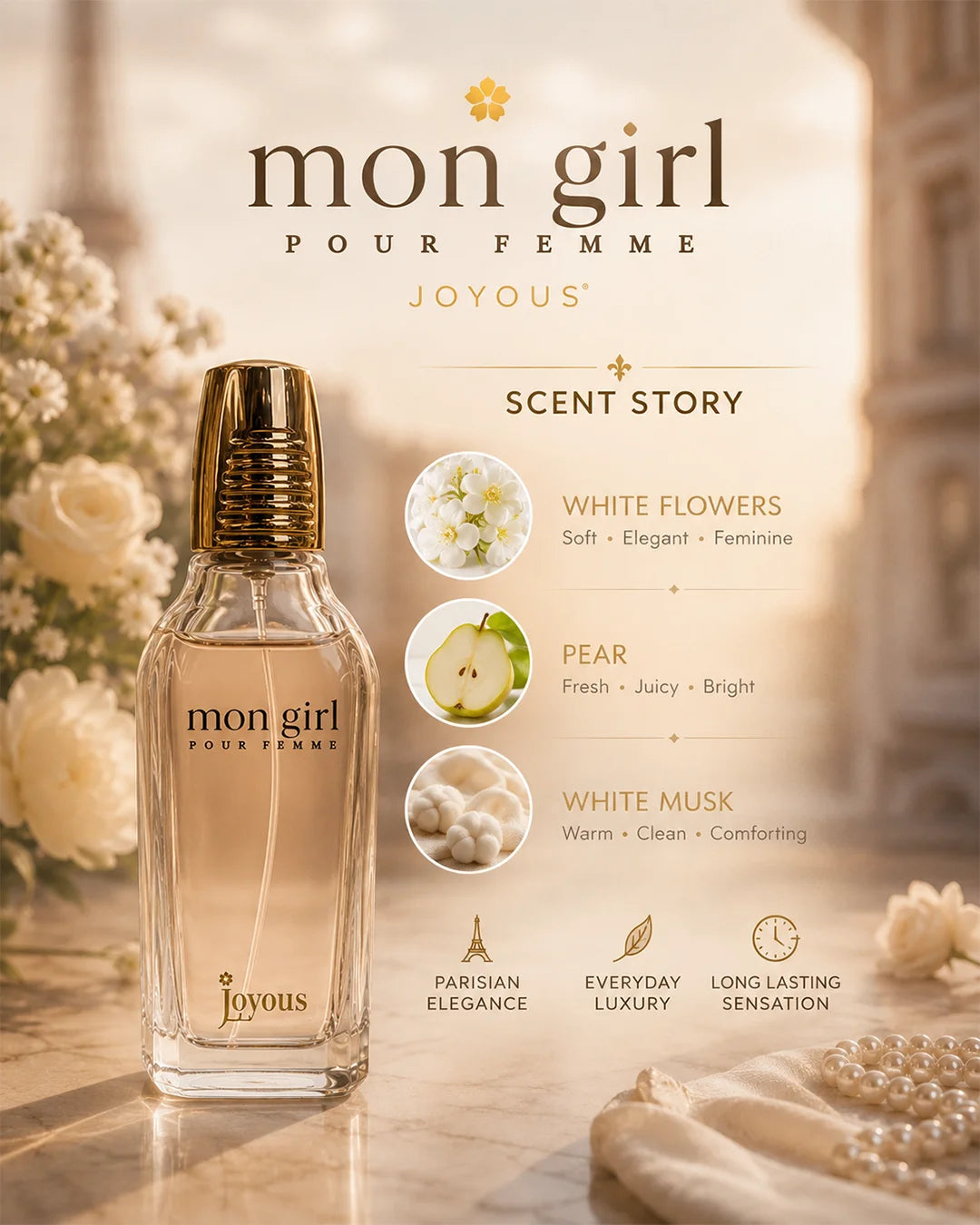 Mon Girl Pour Femme Joyous Eau de Parfum – Luxury Long Lasting Sweet Floral Perfume for Women