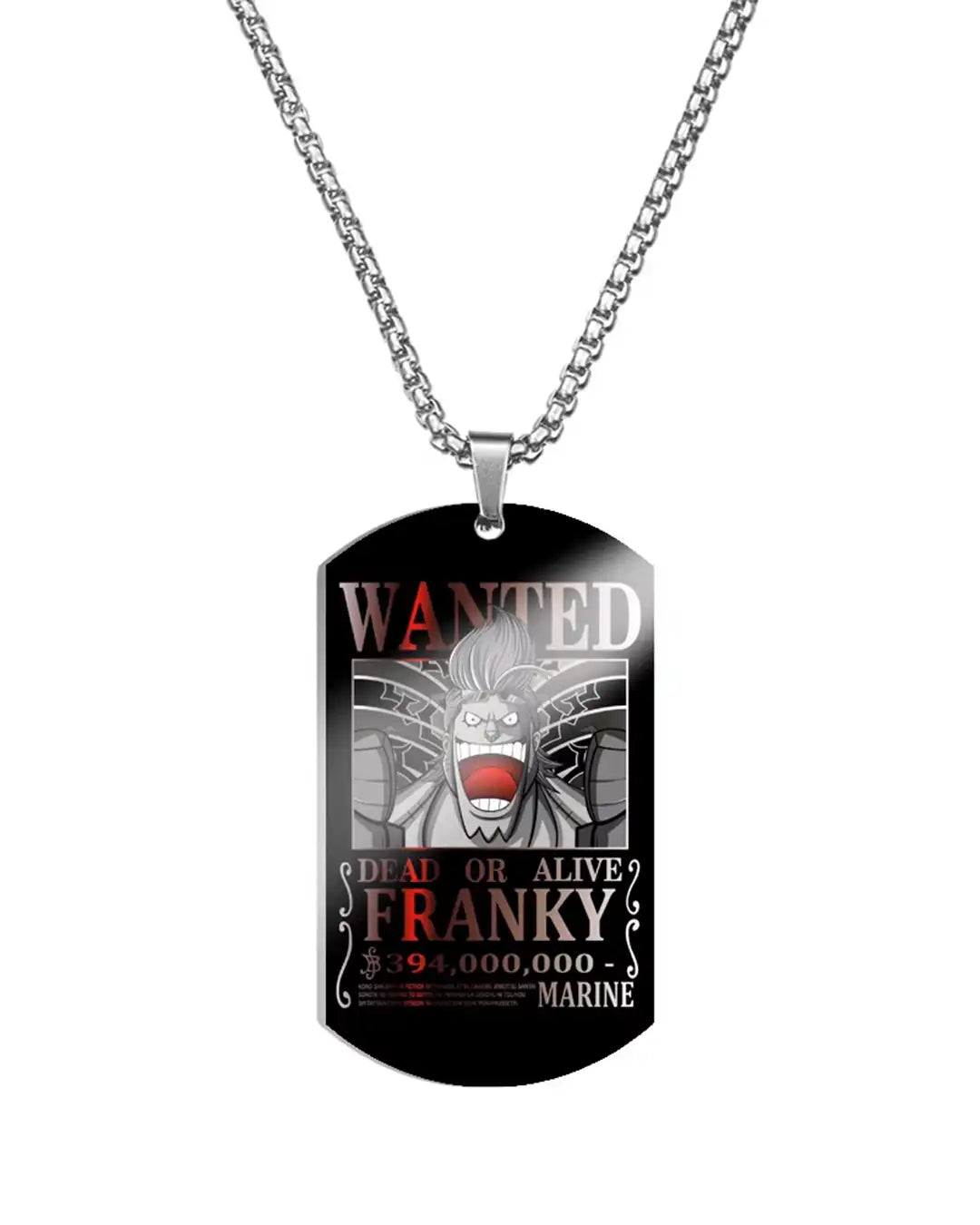 One Piece Franky wanted poster necklace 394,000,000 berrie
