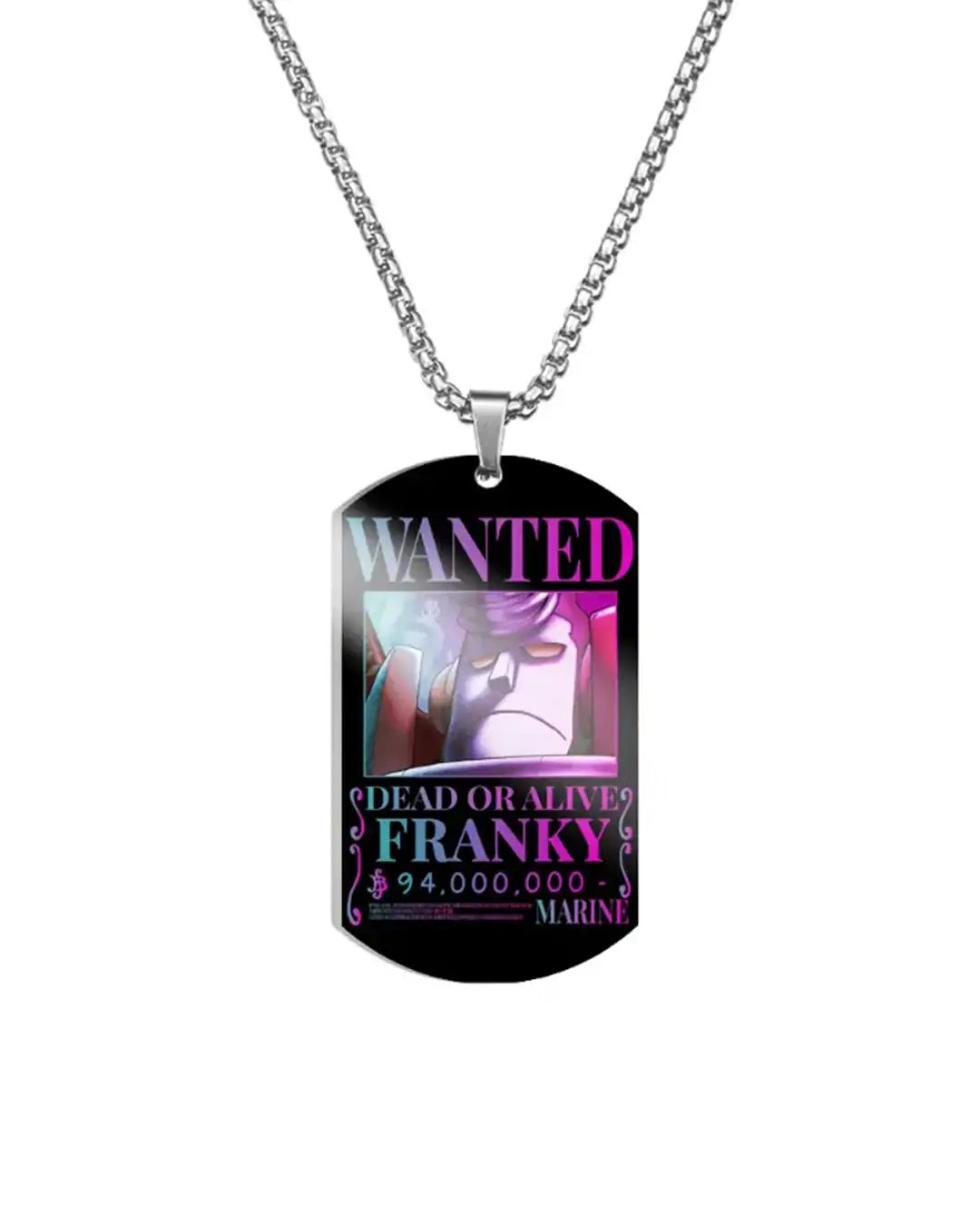 One Piece Franky wanted poster necklace 94,000,000 berries