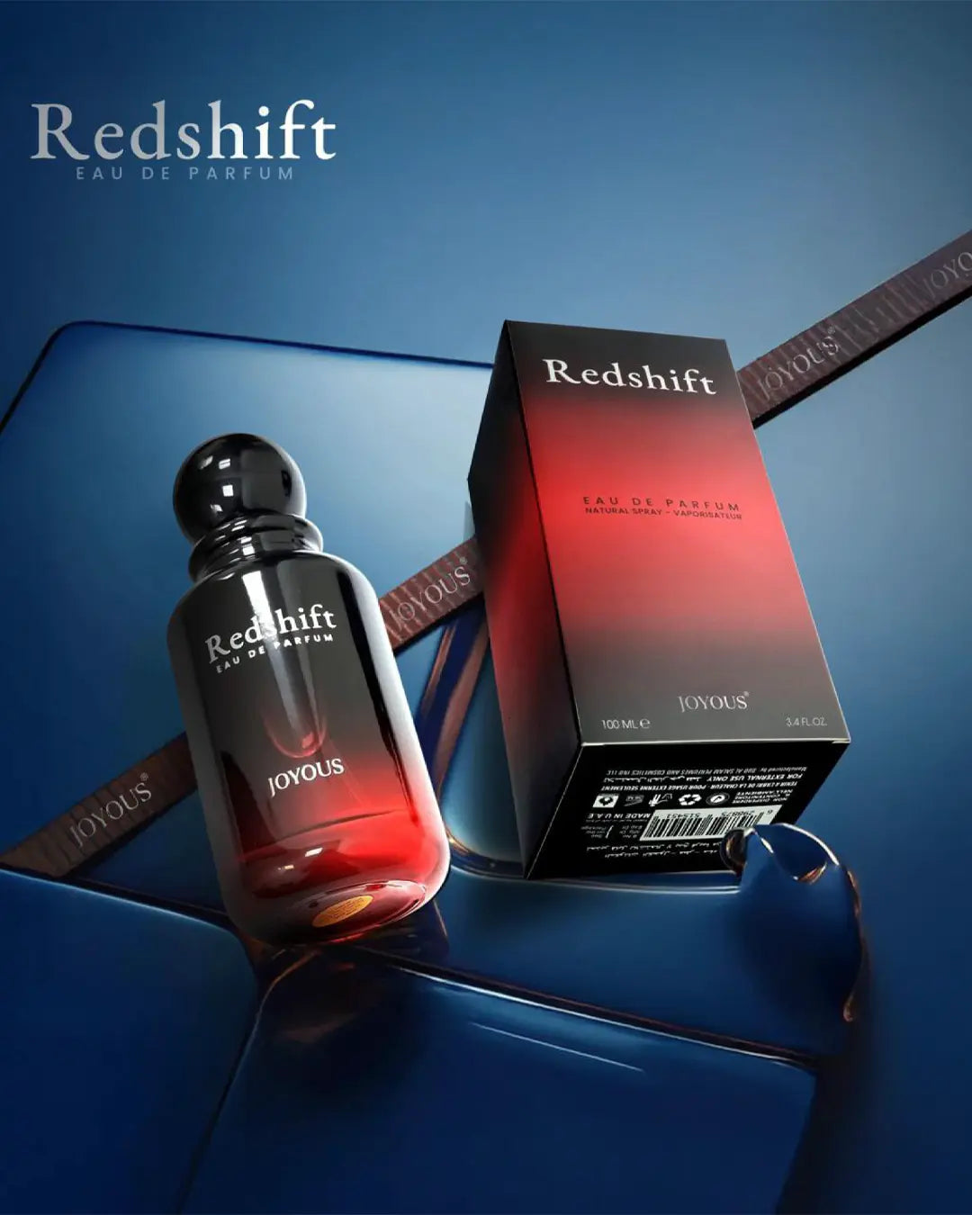 Redshift Eau de Parfum 100ml bottle with red and black box