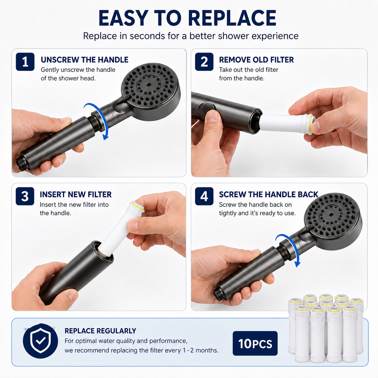 Protect Your Skin and Hair with Our Premium 10-Pcs Shower Filter Set