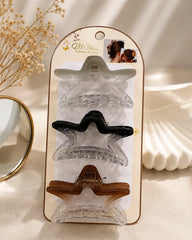 Star Hair Claw Clip Set 3 Pieces Transparent Hair Accessories