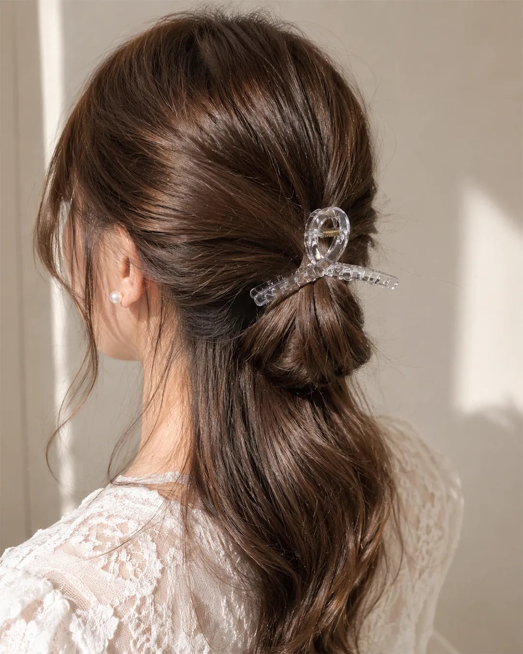 Elegant Transparent Hair Claw Clip Set 3pcs 11cm UAE