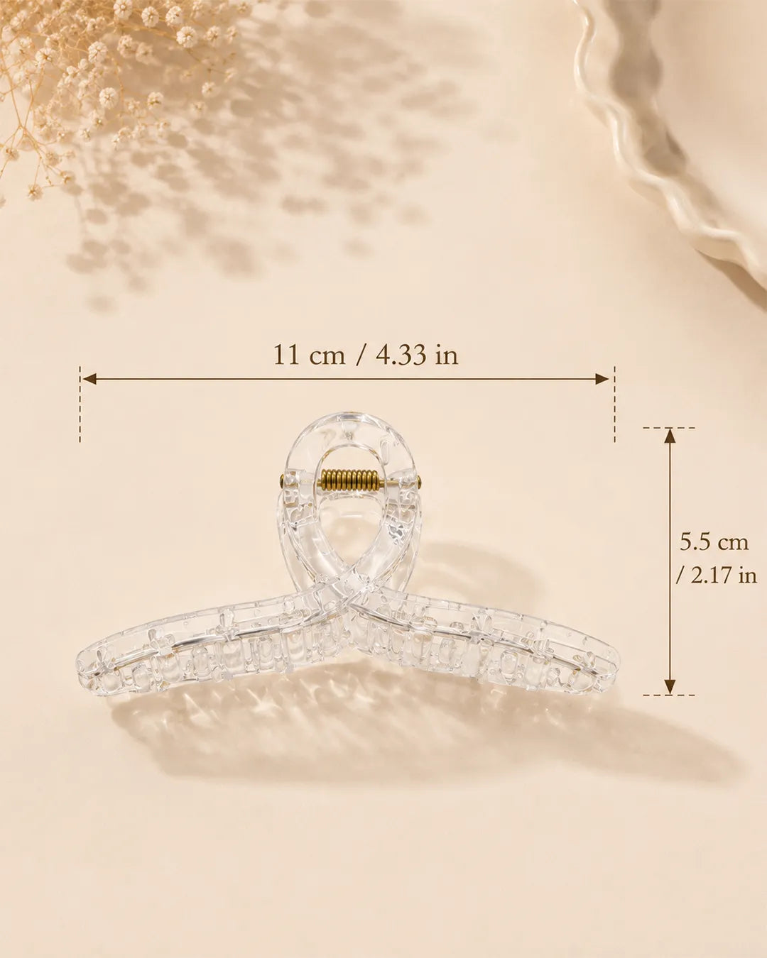 Elegant Transparent Hair Claw Clip Set 3pcs 11cm UAE