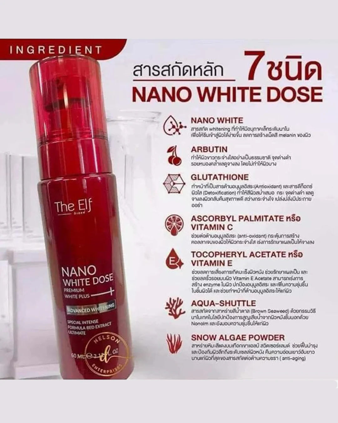 The ELF Nano White Dose Brightening Face Serum 60ml