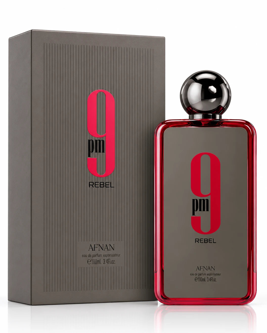 Afnan 9 PM Rebel Eau de Parfum 100ml with bottle and box
