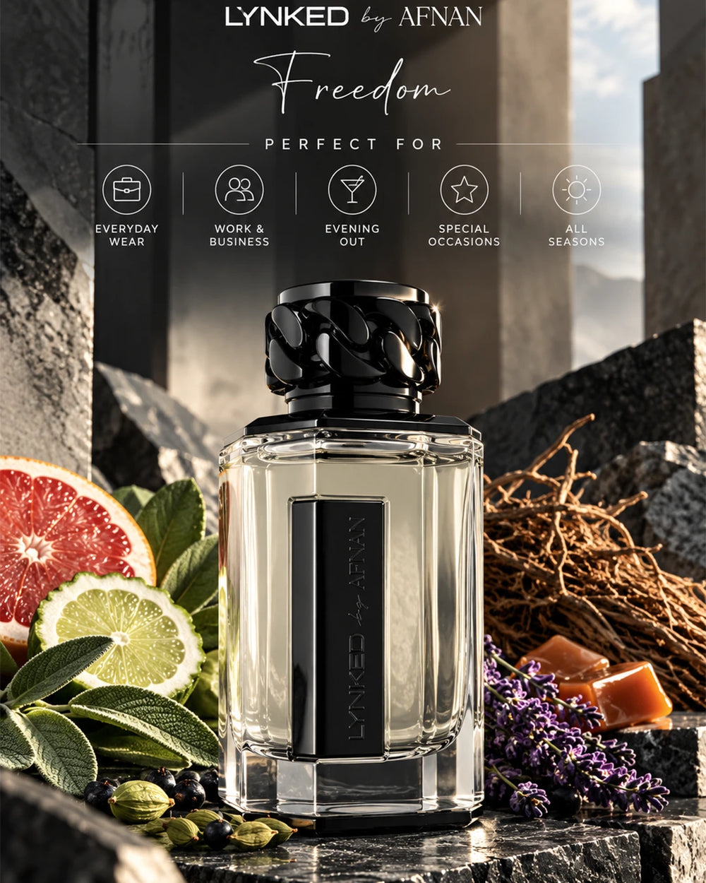 Afnan Lynked Freedom Eau de Parfum 100ml perfect for everyday work evening and special occasions
