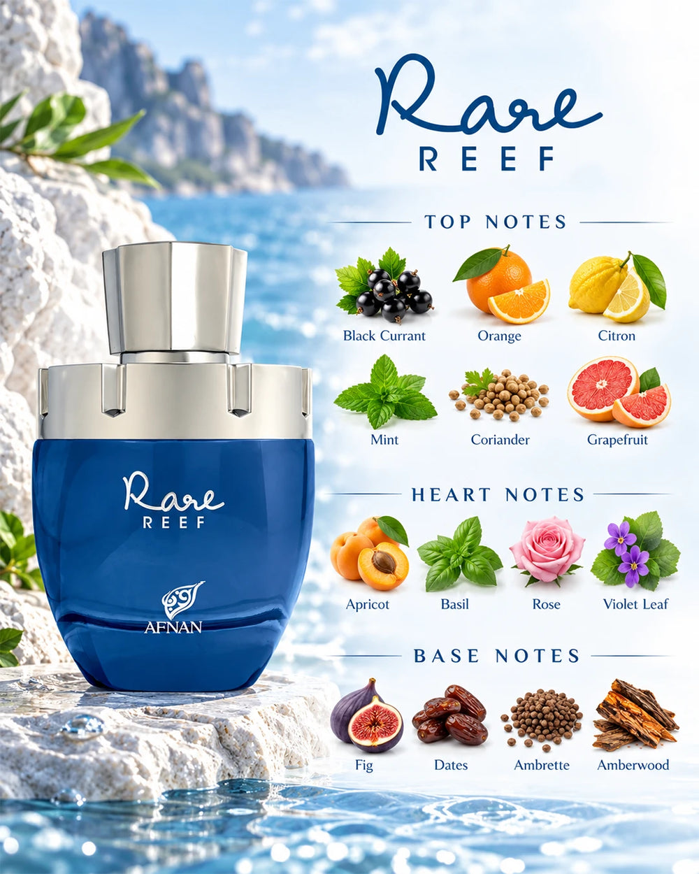 Afnan Rare Reef Extrait de Parfum 100ml perfume notes image