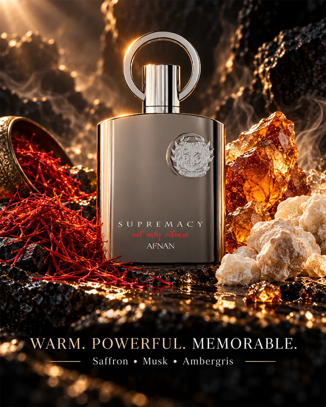 Afnan Supremacy Not Only Intense with saffron musk and ambergris base notes
