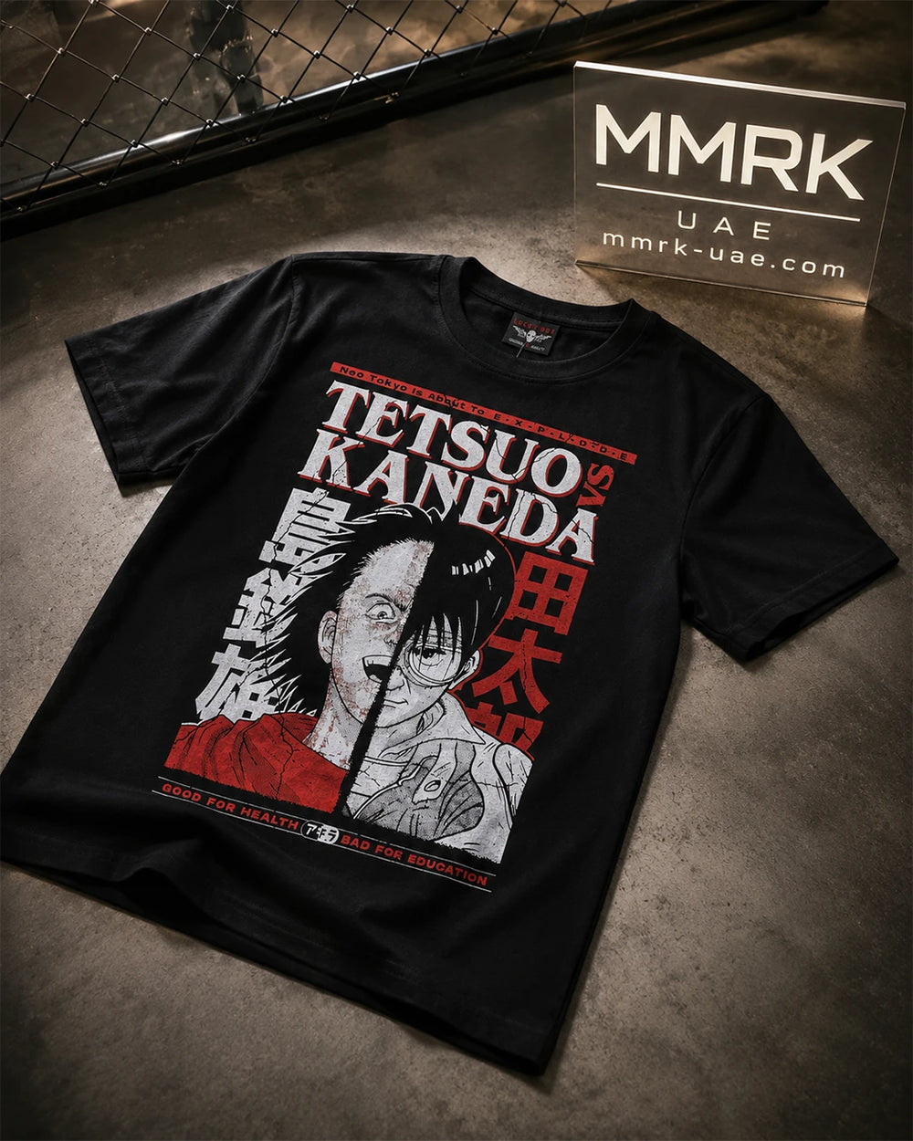Akira Tetsuo and Kaneda black graphic T-shirt from MMRK anime tee collection