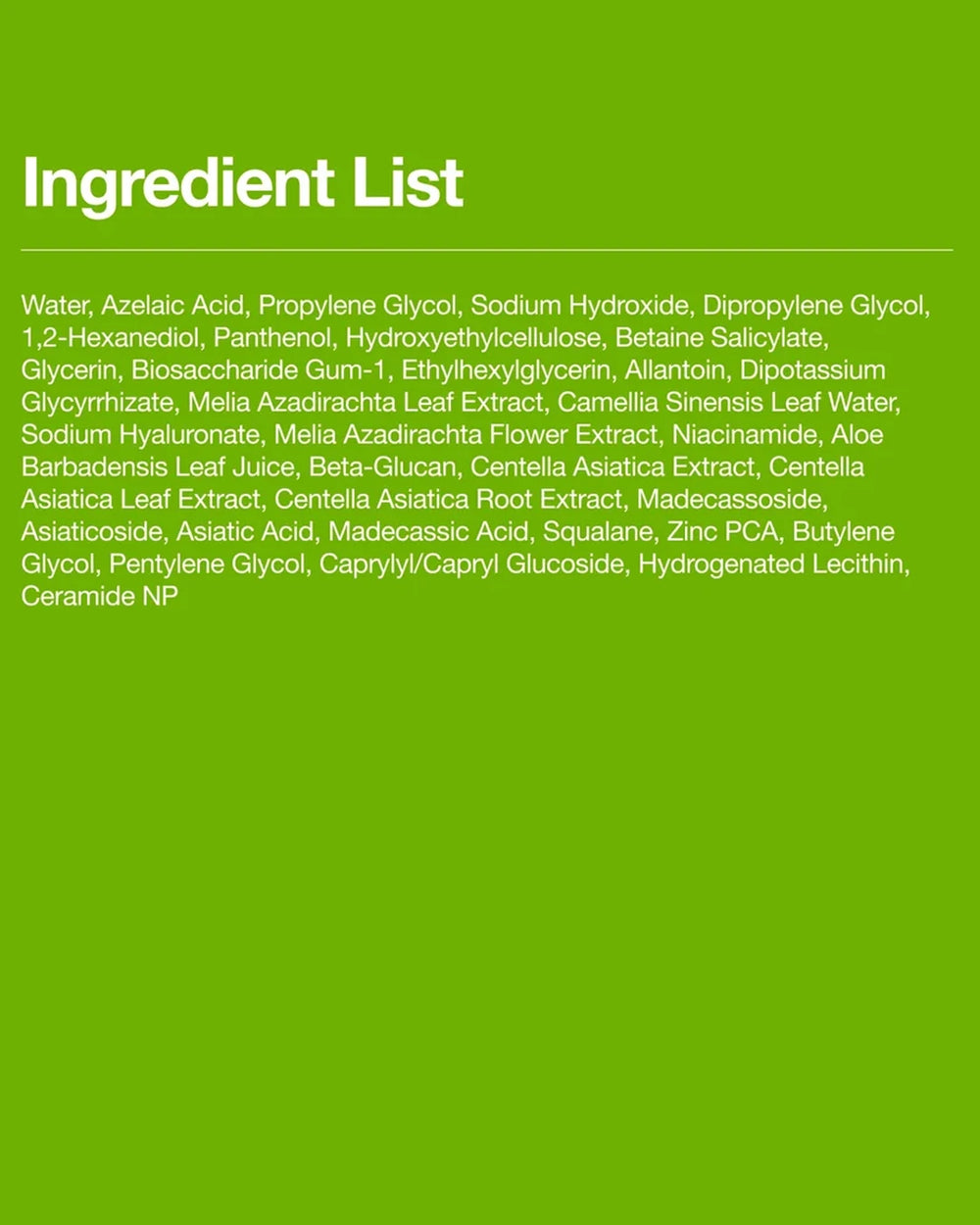 Anua Azelaic Acid 10 Hyaluron Redness Soothing Serum complete ingredient list