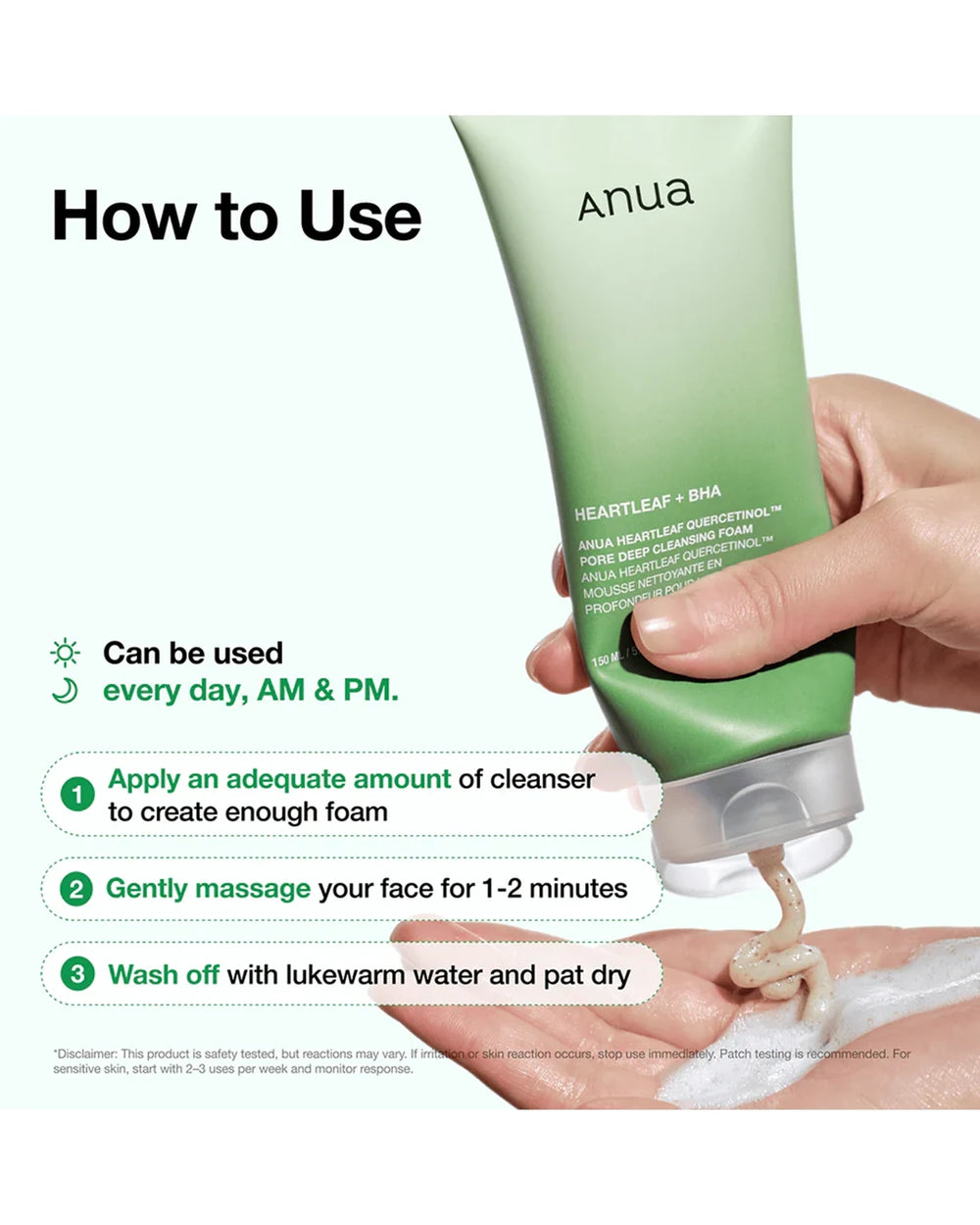 How to use Anua Heartleaf Quercetinol Pore Deep Cleansing Foam