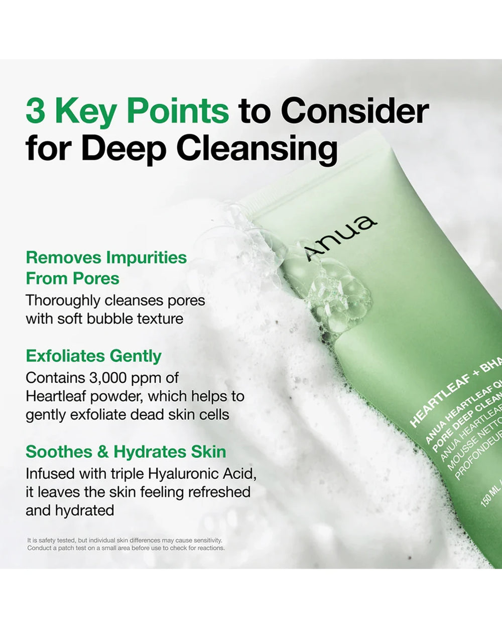 Anua Heartleaf deep cleansing foam pore cleansing exfoliating and hydrating benefits