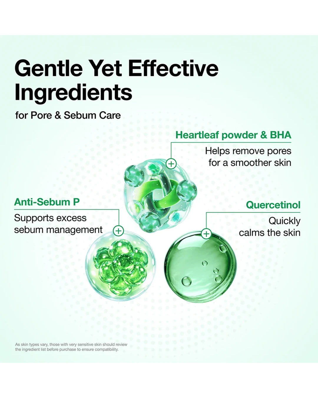 Anua Heartleaf cleansing foam with Quercetinol BHA and sebum care ingredients