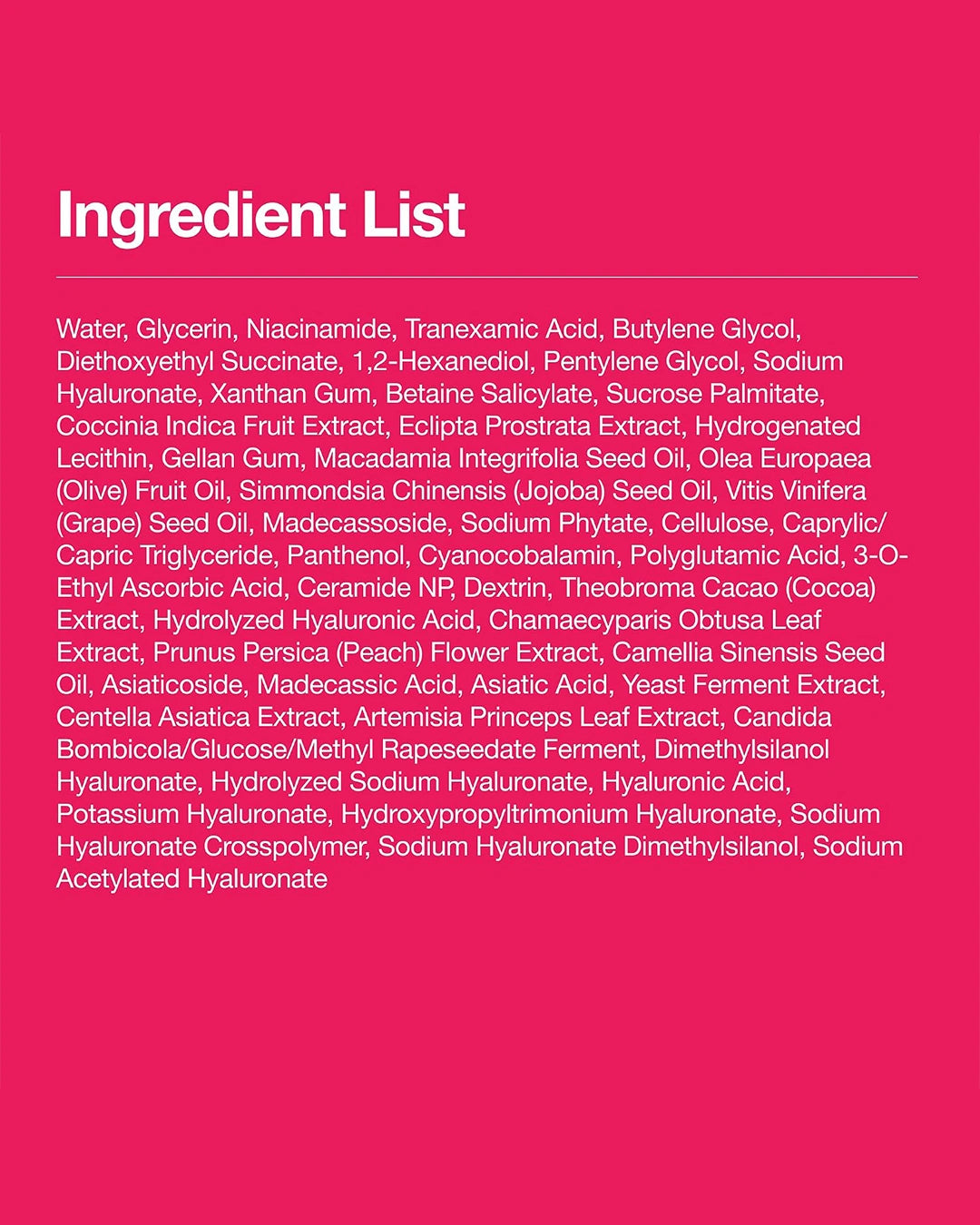 Anua Niacinamide 10+ TXA 4 Serum full ingredient list image