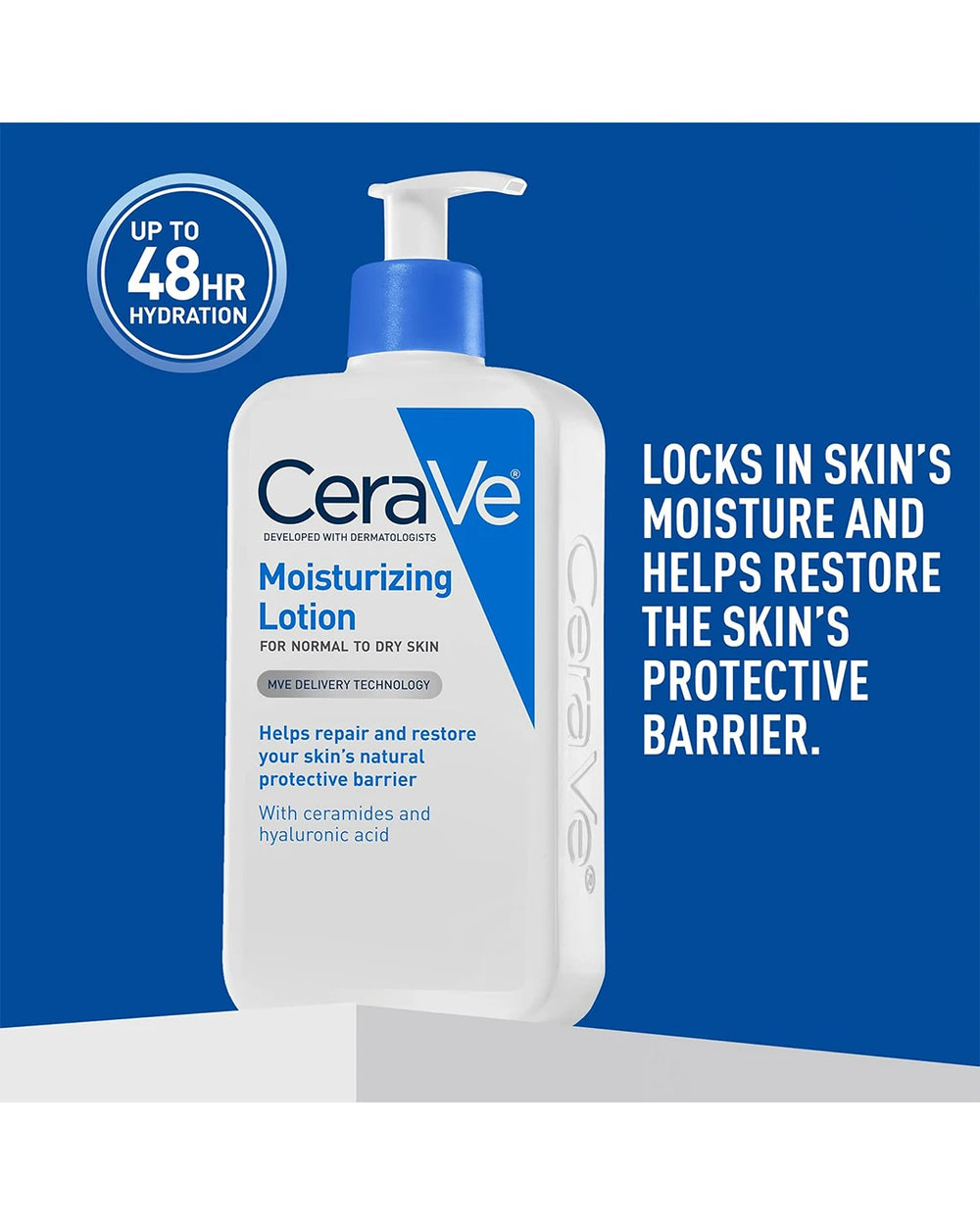 CeraVe Daily Moisturizing Lotion with up to 48-hour hydration and skin barrier support
