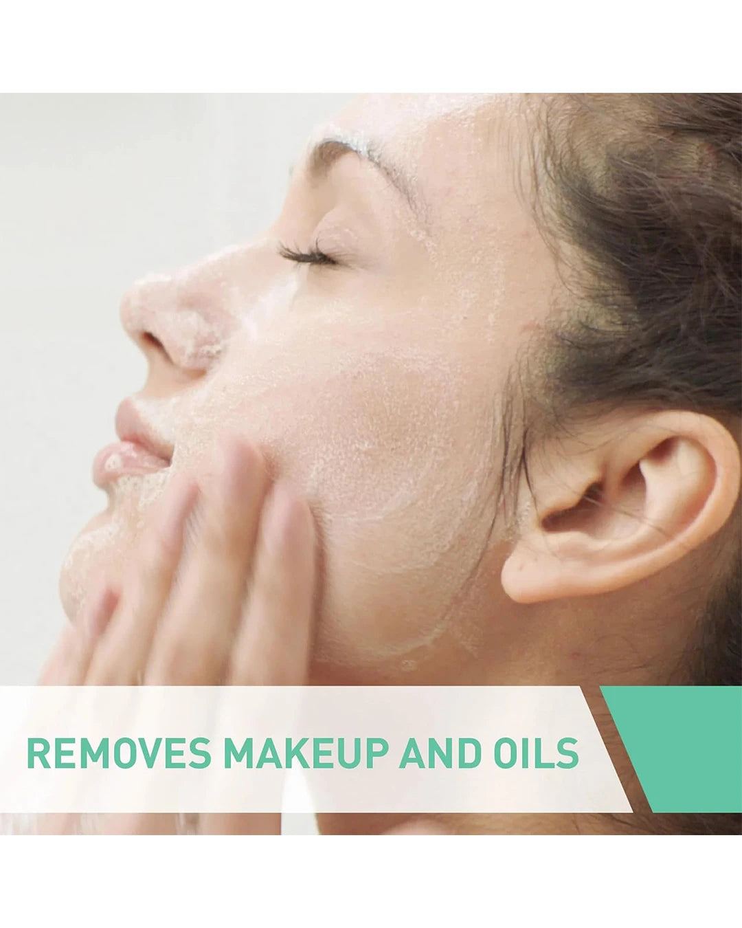 CeraVe Foaming Facial Cleanser removing makeup and excess oils