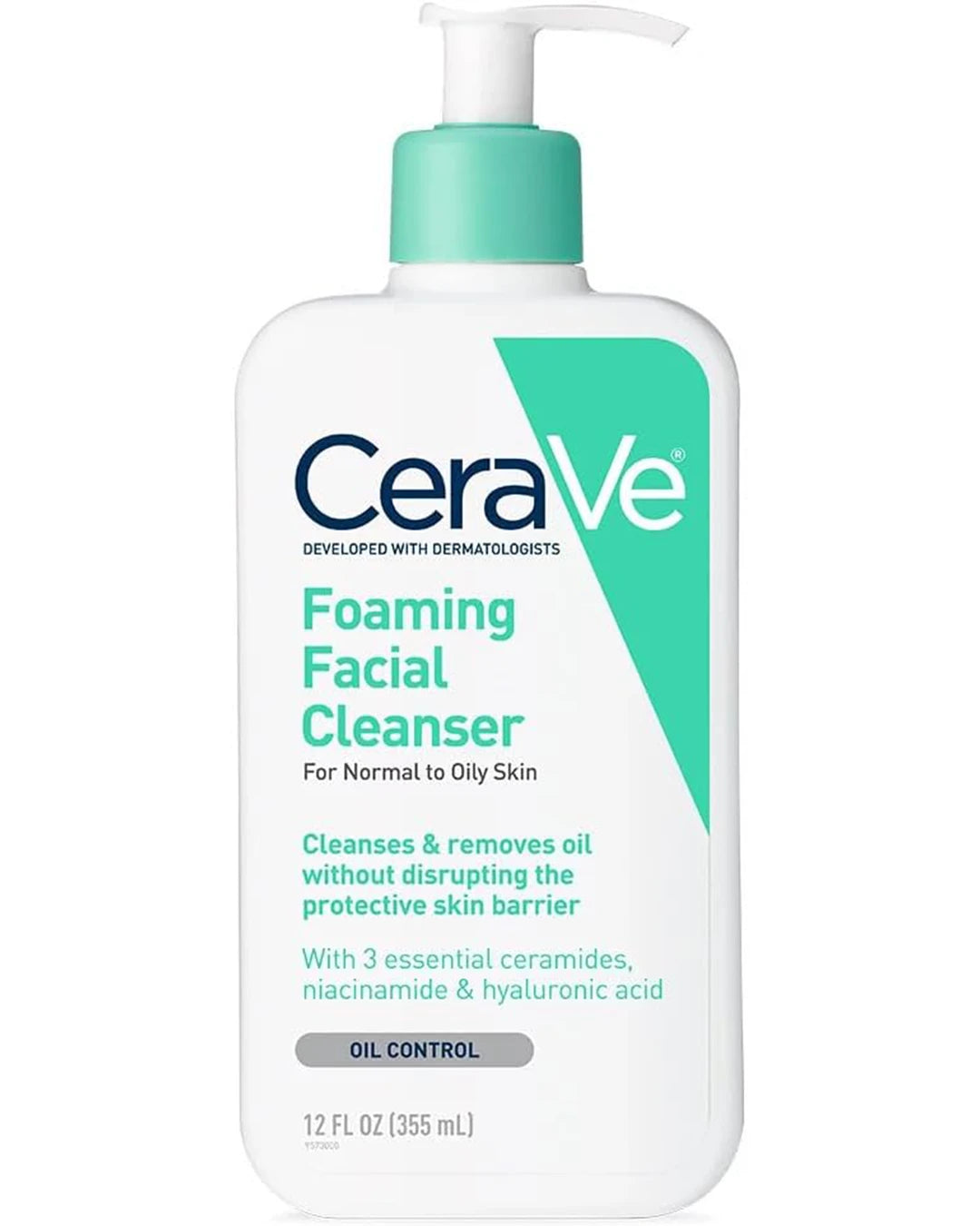 CeraVe Foaming Facial Cleanser for normal to oily skin 355ml front bottle