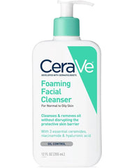 CeraVe Foaming Facial Cleanser for normal to oily skin 355ml front bottle