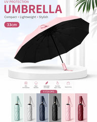 Compact UV protection folding umbrella 33cm lightweight waterproof portable umbrella