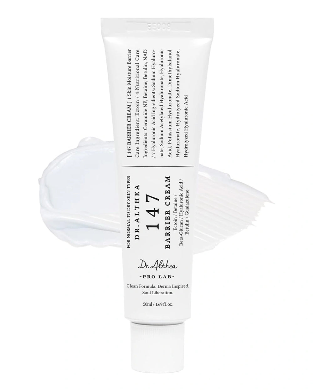 Dr. Althea 147 Barrier Cream 50ml tube with moisturizing cream texture for dry skin and skin barrier support
