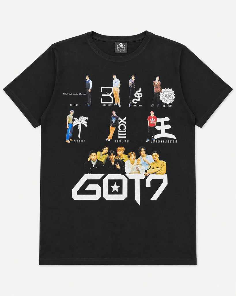 GOT7 Black Graphic T-Shirt | 100% Cotton K-Pop Tee | MMRK – MMRK UAE