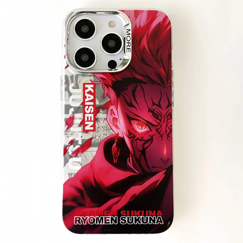 Jujutsu Kaisen Ryomen Sukuna red iPhone case with dark anime character portrait