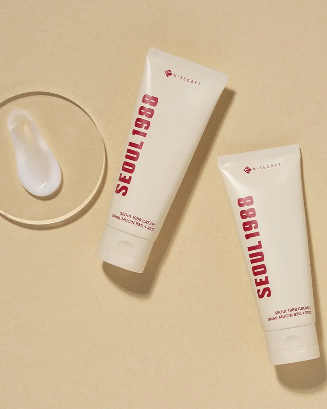 K-SECRET SEOUL 1988 Snail Mucin 93% + Rice Cream moisturizing texture