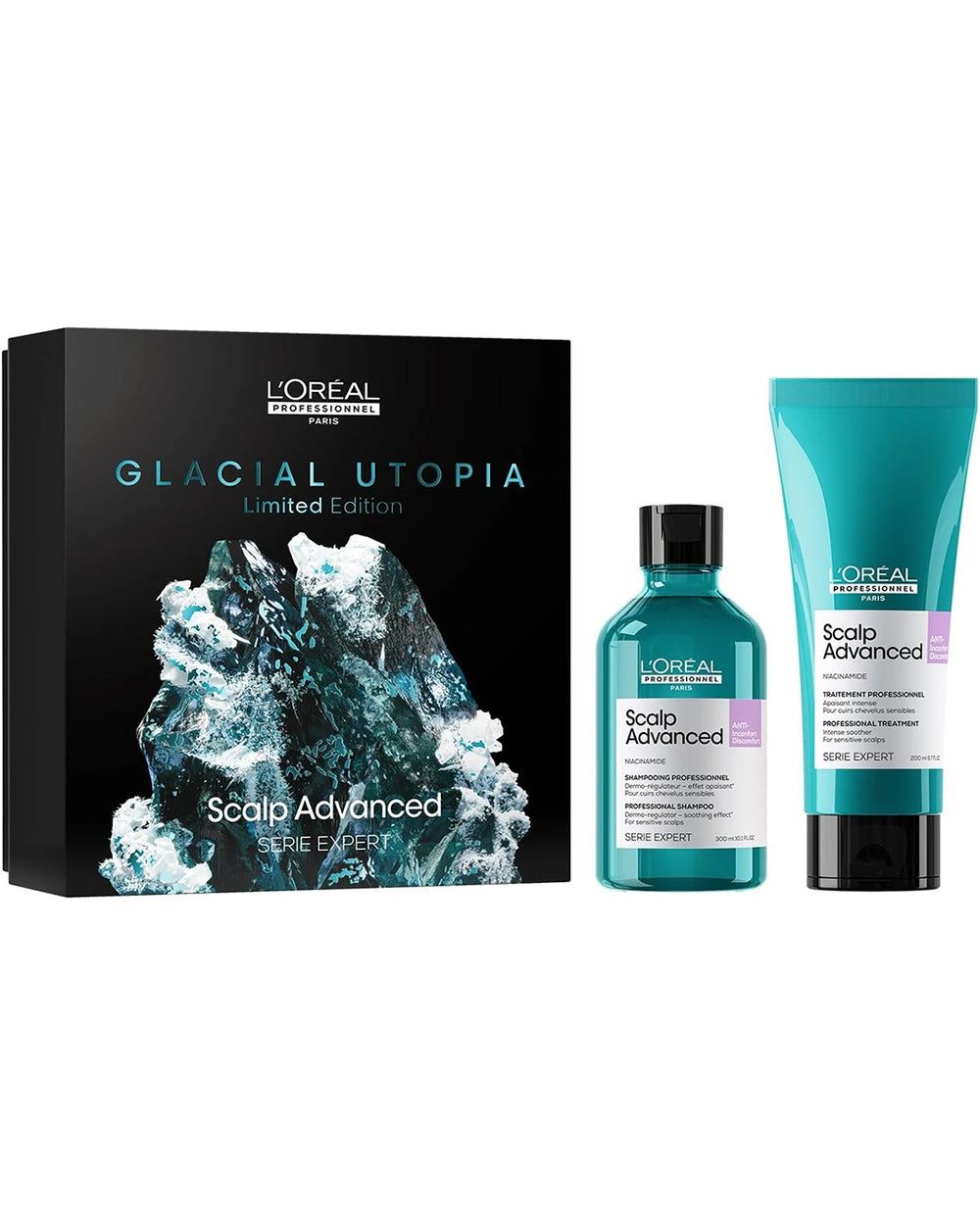 L'Oréal Professionnel Scalp Advanced Glacial Utopia duo set with gift box, 300ml shampoo and 200ml anti-discomfort treatment