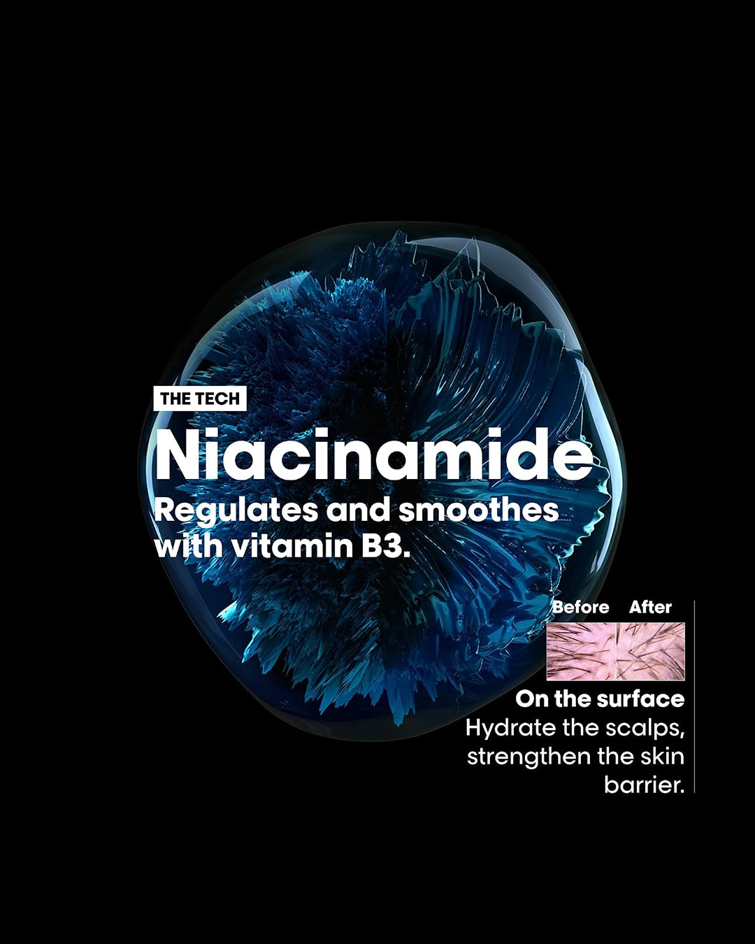 Niacinamide ingredient illustration highlighting its role in the L'Oréal Professionnel Scalp Advanced scalp care formula