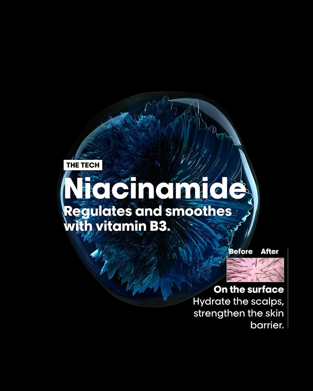 Niacinamide ingredient illustration highlighting its role in the L'Oréal Professionnel Scalp Advanced scalp care formula