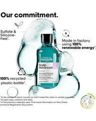 L'Oréal Professionnel Scalp Advanced anti-discomfort shampoo and treatment with illustrated soothing and scalp hydration benefits