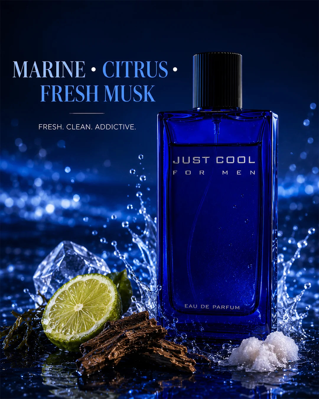 Love De Ruzz Just Cool Perfume for Men – Fresh Aquatic Cool Fragrance 120ml
