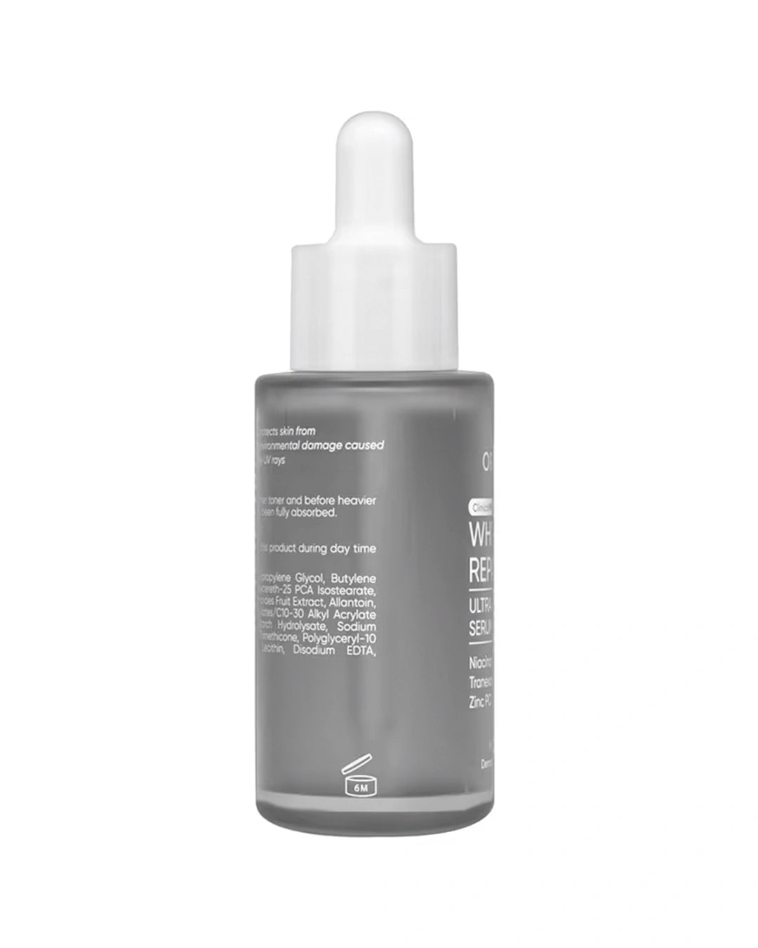 Luxe Organix Whitening Repair Serum 30ml back label with product directions and details