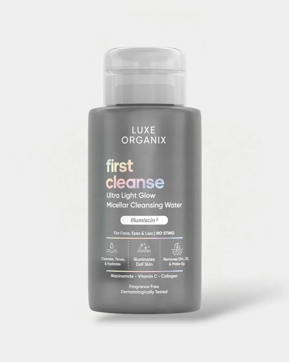 Luxe Organix First Cleanse Ultra Light Glow Micellar Cleansing Water 300ml bottle front view