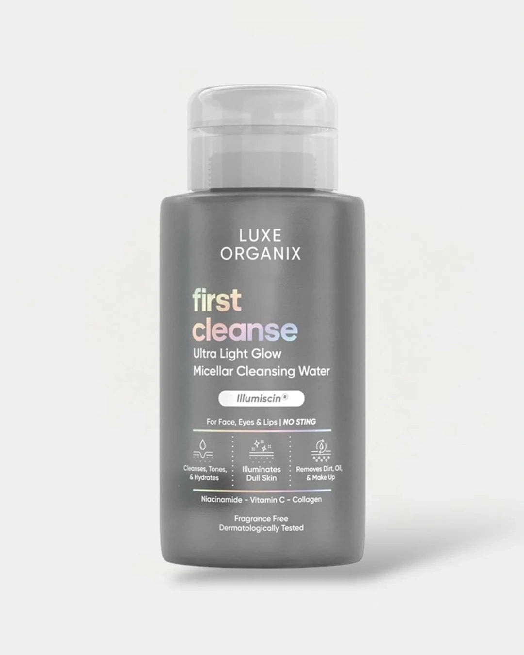 Luxe Organix First Cleanse Ultra Light Glow Micellar Cleansing Water 300ml bottle front view