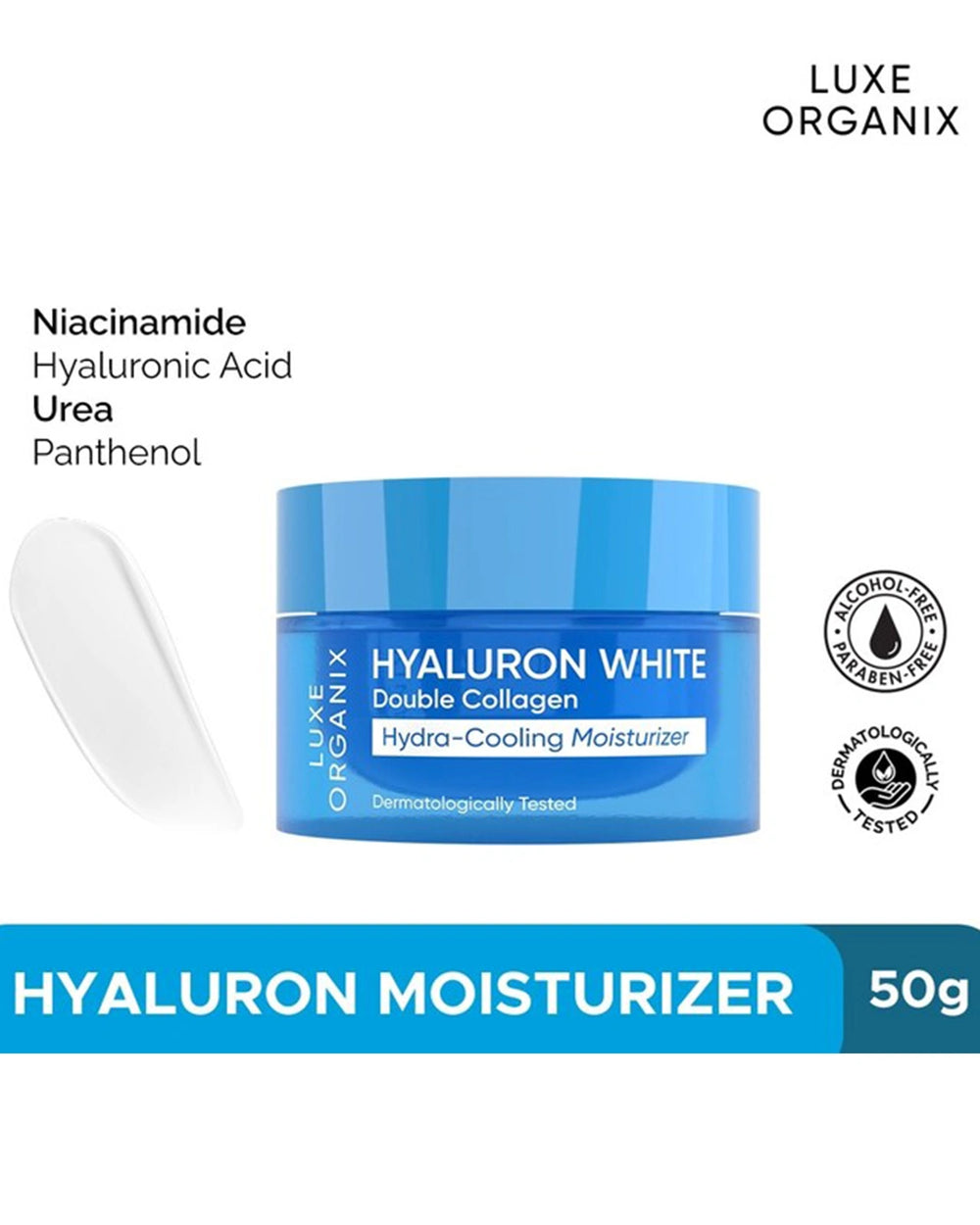 Luxe Organix Hyaluron White Double Collagen Hydra-Cooling Moisturizer 50g
