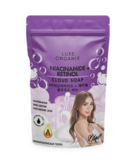 Luxe Organix Niacinamide + Retinol Cloud Soap 180g front packaging