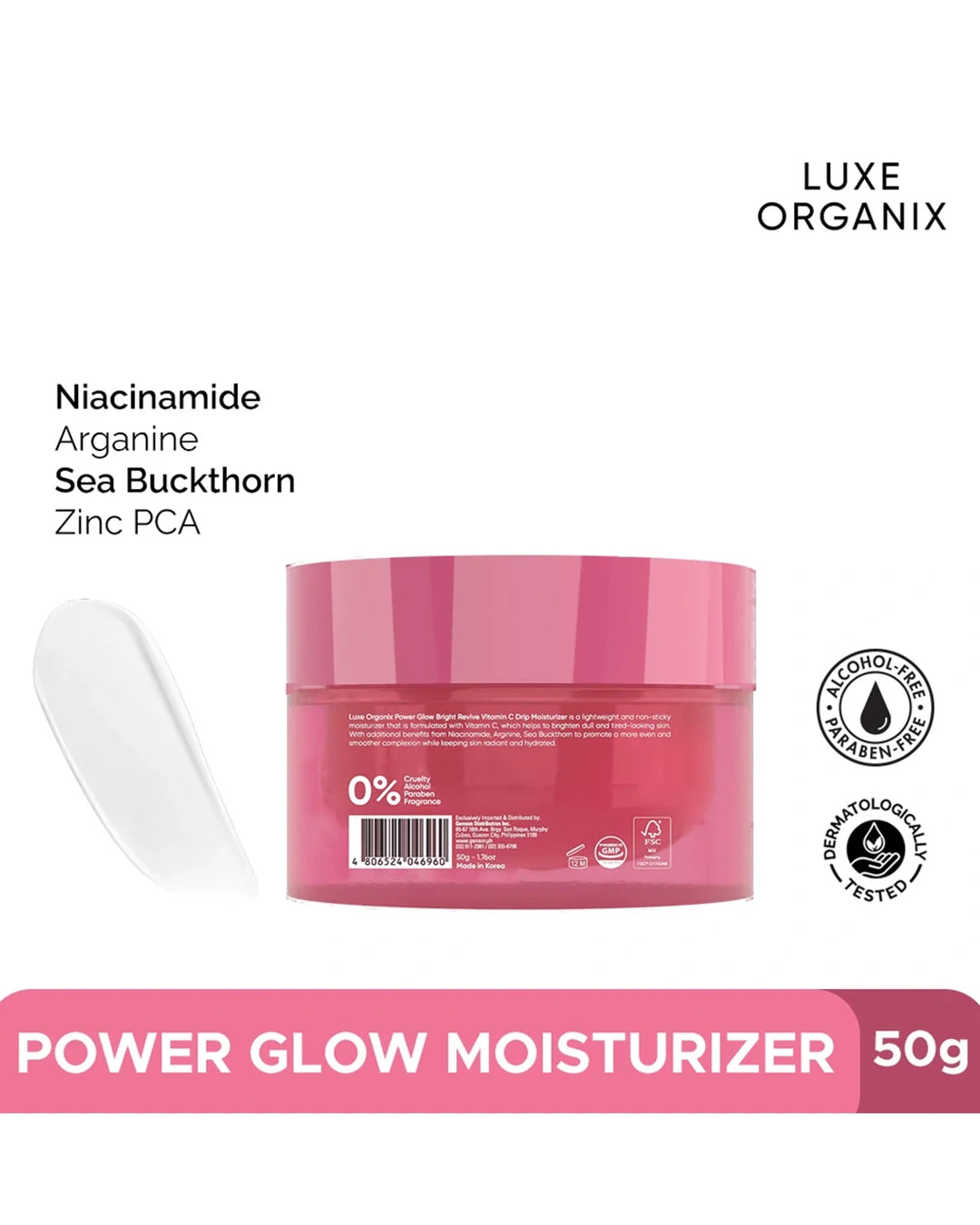 Luxe Organix Power Glow lightweight brightening moisturizer skincare benefits