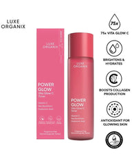 Luxe Organix Power Glow Vita Glow C Toner benefits for brightening hydration and glowing skin