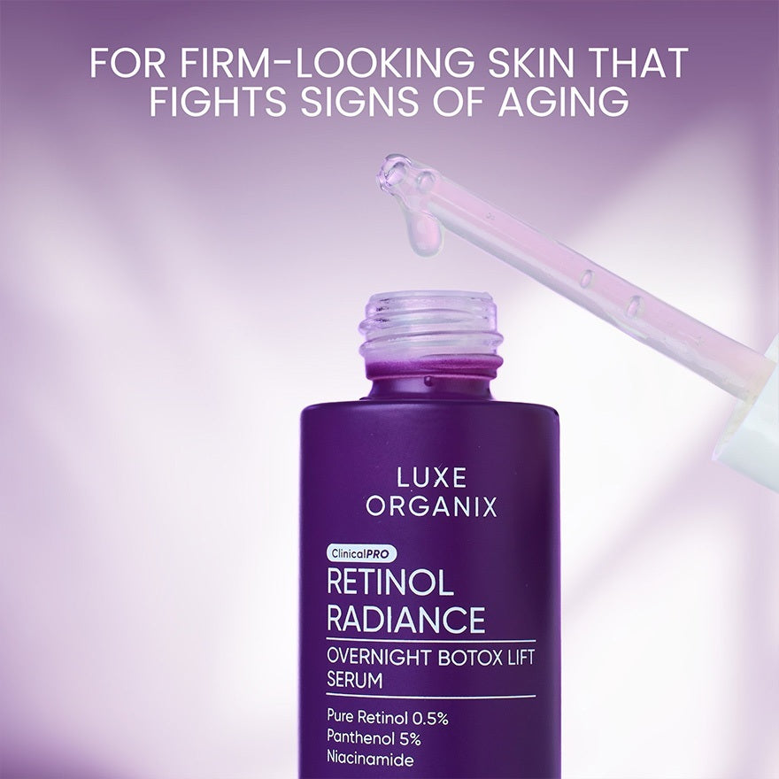 Luxe Organix Retinol Radiance Serum 30ml for firm-looking skin and signs of aging