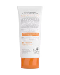 Back view of Luxe Organix UV Pro Whitening Serum Sunscreen SPF100+ 40g tube showing product information and directions for use