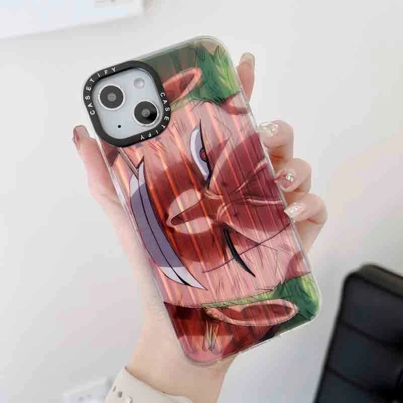 One Piece Zoro Energy Slash iPhone case shown in hand