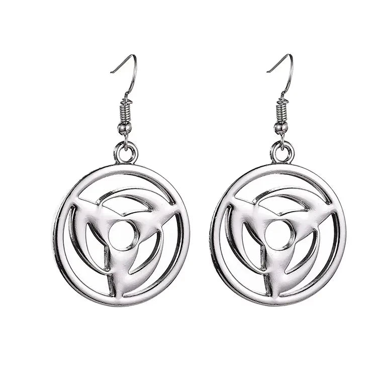 Mangekyou Sharingan Drop Earrings – Silver
