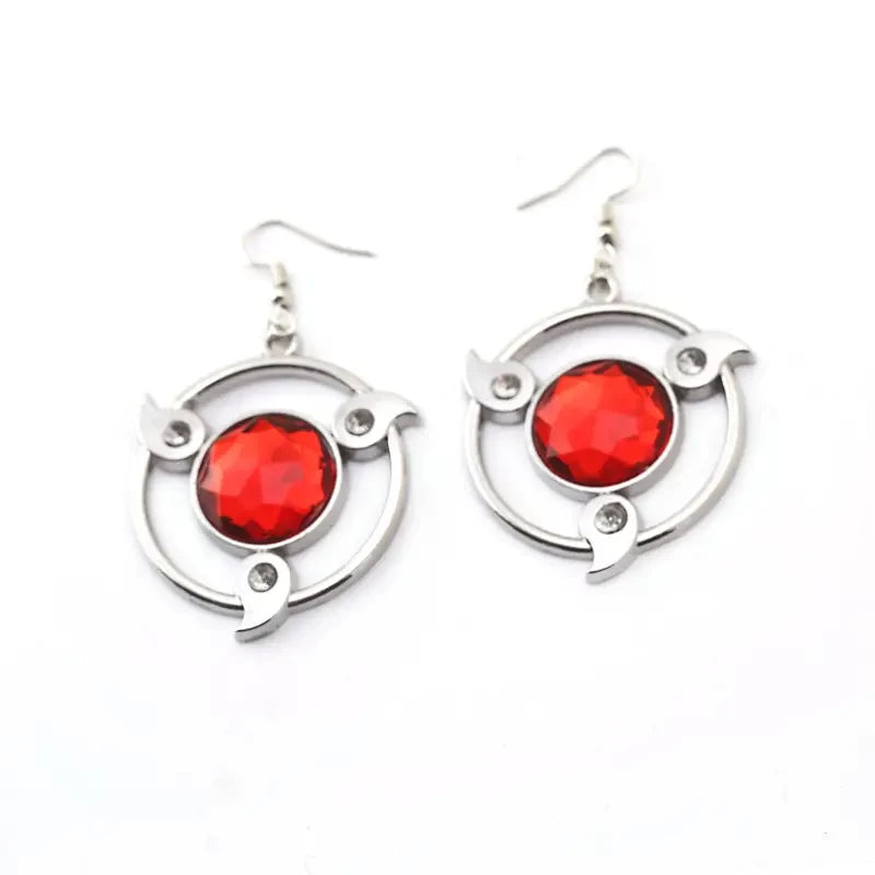 Naruto Sharingan Earrings – Red Crystal Design