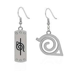 Naruto Village Symbol Earrings – Silver Pair